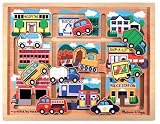 kids and infants educational toys item: Melissa & Doug Deluxe Wooden Vehicles Maze Puzzle