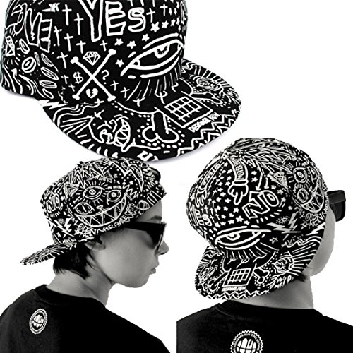 Shensee Neutral Retro Baseball Flat Bill Hat Hippie Eye Hiphop Adjustable Cap