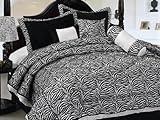 Full or Double Size Bedding-7 Pieces Black and White Zebra Micro Fur Comfor ....