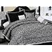 Queen Size Bedding-7 Pieces Black and White Zebra Micro Fur Comforter 90"x92" Bed-in-a-bag Set