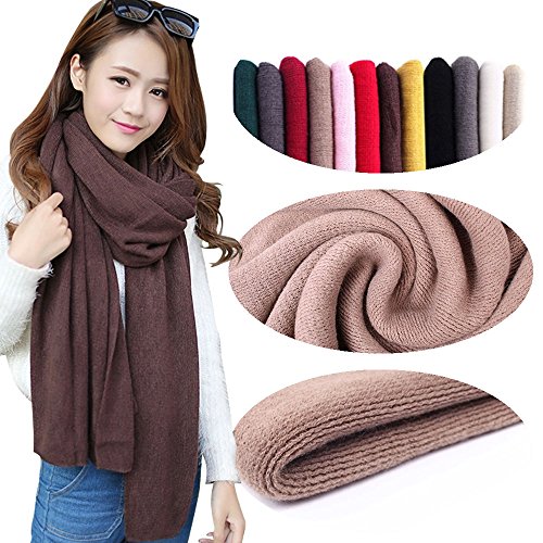 【ARINCO】 レディース 無地マフラー ストール ウールニット ロング シンプル 12color Size 220cm×60cm