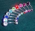 Body Colorz™ Lot of 10 Double Jeweled Gem Belly Navel Rings 14g 7/16