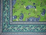 Paisley Print Tablecloth-Many Uses in Home Decor-Green-60 x 88