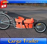 Frugah New Steel Bicycle Cargo Trailer One Wheel Cart Carrier Orange Trailers