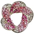 Floral Crystal Diamante Petal Brooch Pin - Pink Floral Crystal Diamante Petal Brooch Pin - Pink
