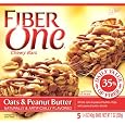 BUY : Fiber One Chewy Bars, Oats & Peanut Butter, 5-Count Boxes (Pack of 12)
