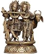 Krishna and Radha Brass Statue Love Gifts 6.5 x 4.25 x 10 inches (mst237)