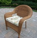 Oakland Living Resin Wicker Indoor / Outdoor Arm Chair with Cushion