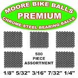 500 Piece Bicycle Loose Ball Bearing Assortment 1/8" to 1/4"