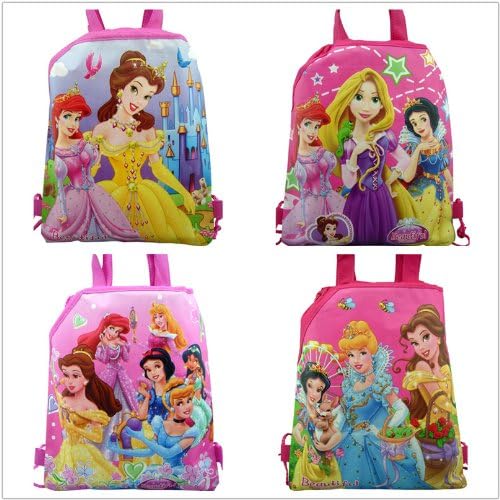 4pcs Disney Princess Drawstring Backpack Party Bags Cartoon Package Kid Gifts