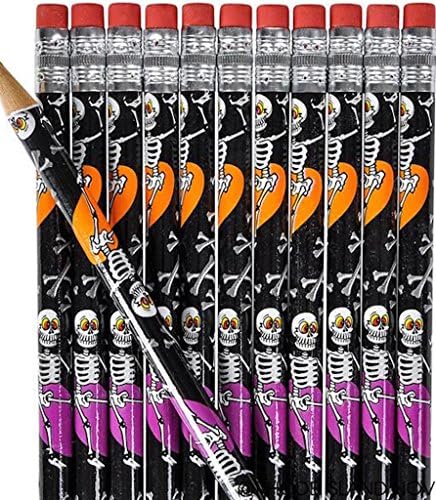 24 Skeleton Halloween Pencils Trick or Treat Treats Classroom Pencil