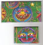 Checkbook Cover Debit Set Made with Laurel Burch Bountiful Blessings Cat Christmas Green Fabric