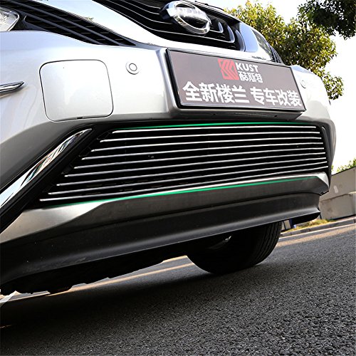 Kust zw5072w Car Front Bumper Grille Molding Cover Trim(Pack of 1 Piece Aluminium Alloy Chrome Trims Fit for Bumper Grille Installed Size)