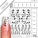Nailart NAIL TATTOO STICKER - blossom / ornament - black