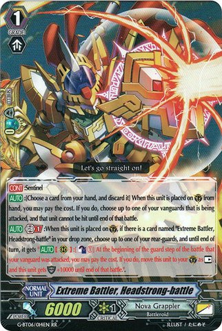 Cardfight!! Vanguard TCG - Extreme Battler, Headstrong-battle (G-BT06/014EN) - G Booster Set 6: Transcension of Blade and Blossom