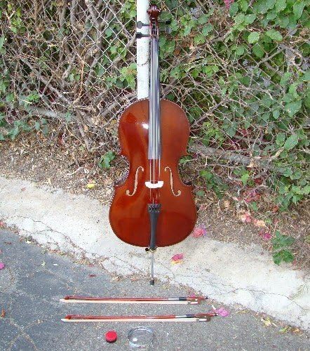RUGERI RC100 3/4 SIZE CELLO WITH CARRYING BAG + 2 BOWS + 2 SETS OF STRINGS + ROSIN