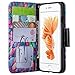 GW USA Pu Leather Wallet Case iPhone 8 Plus/iPhone 7 Plus Case, Wrist Strap Flip Folio [Kickstand] Card Slot For Apple iPhone 8 Plus/7 Plus, Rainbow Flower