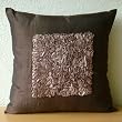 Vintage Chocolate Love - Decorative Pillow Covers - Silk Pillow Cover Embroidered with Satin Ribbons