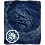 Seattle Mariners MLB Royal Plush Raschel Blanket (Retro Series) (50x60")