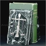 Fancy Beveled Black Zebra Marble Legal Scale Bookends