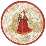 Caspari Santa 2 Paper Salad Plate Package, Ivory