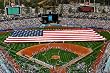 Dodger Stadium (Opening Day, April 13, 2009, US Flag) Art Poster Print - 13x19