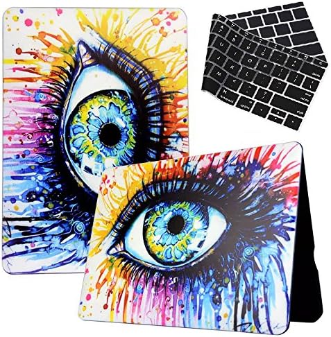 JUNCHI Macbook Pro 13" Case, Durable Lightweight Hard Drive Cover Case, Glossy Clear Crystal Snap-On Protector for Apple Macbook Pro 13 Inch( A1278) MBP 13"-Colorful Eyes