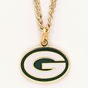 Green Bay Packers Chain Necklace with NFL Team Logo Pendant