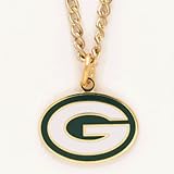 Green Bay Packers Chain Necklace with NFL Team Logo Pendant