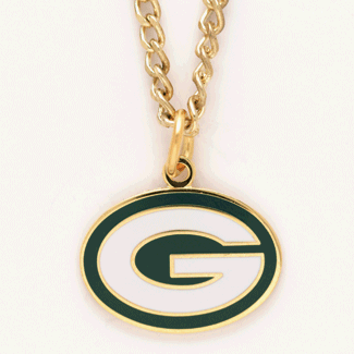 Green Bay Packers Chain Necklace with NFL Team Logo Pendant