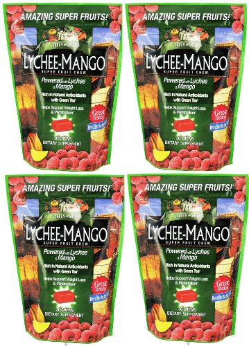 Garden Greens Lychee-mango Super Fruit Chew 30 Chews ( 4 Pack)