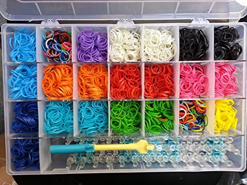 DIY Educational Bundle Kit & Loom Includes 2200 Bandz + 250 S-clips, 20 Beautiful Colors, Great Storage Case