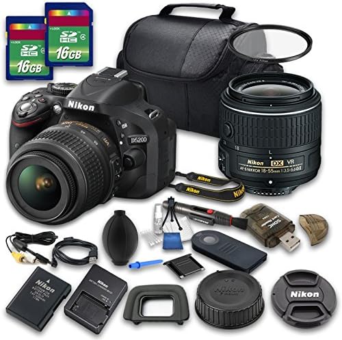 Deluxe Value Bundle Kit For D5200 DSLR + 18-55 VR II Lens + 2 PC 16 GB High-speed SD Cards + Deluxe Camera Carry Case + DSLR Maintenance Cleaning Kit