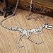 Towallmark(TM) Steampunk Goth Alloy Dinosaur Skeleton Dead Tyrannosaurus T-Rex Charm Necklace (Black)