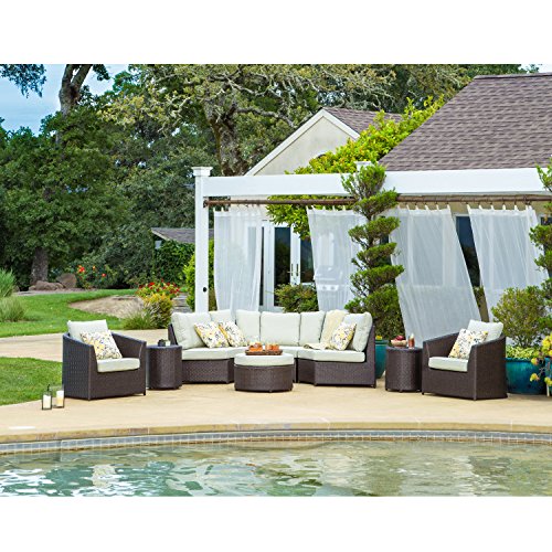 Supernova Melrose 8 Piece Outdoor Patio Resin Wicker Sofa Seating Set