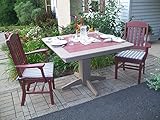 Poly Lumber Wood Patio Set- 44" Square Table and 4 Classic Chairs with Arms- Amish Made USA