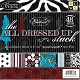 Diecuts With A View 8 Inch by 8 Inch All Dressed Up Paper Stack with Glitter