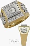 Men's Designer 10 Karat Two-Tone Gold Ring