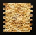 Gold/Yellow 1 X 2 Split Face Travertine Mosaic Tile