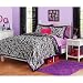 Purple white Zebra Girl Twin Bedding Comforter set