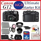 Canon PowerShot G12 Digital Camera + SSE Ultimate 16GB Accessory Kit Includ ....