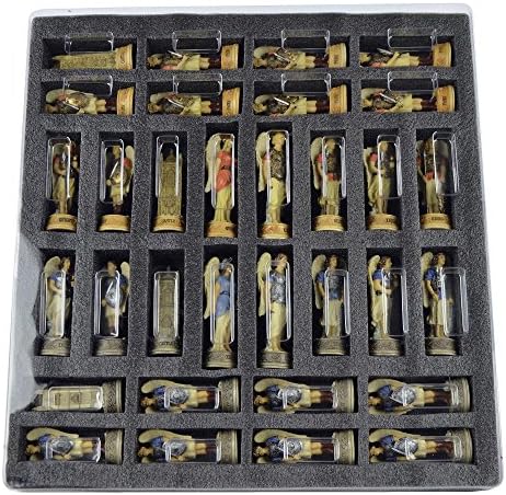 Themed Chessmen: Quality Hand Painted Arch Angels Chess Pieces Set