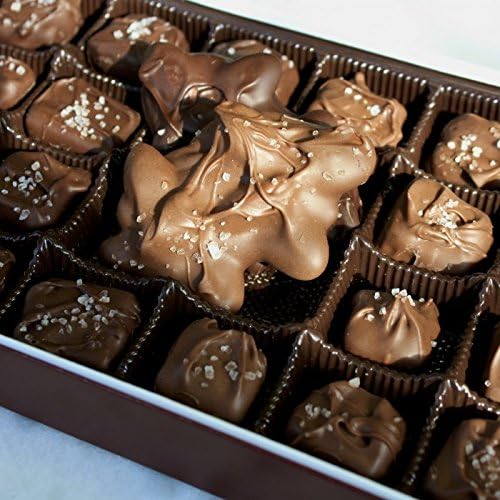 Village Chocolatier - Sea Salt Chocolate Caramel 1/2 Lb Box Mix Dark/Milk Chocolate