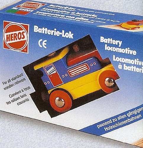 Childrens Toyshop  Spielwaren : Heros 45002, Holzschienenbahn Batterie-Lok