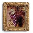 A Bunch of Grapes Hanging on a Wall - Gold Frame Magnet with pop-out easel (2-3/4" x 2-1/2")