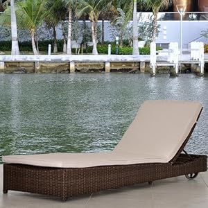 Outdoor Patio New Orleans Wicker Chaise Lounge by