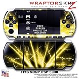 Lightning Yellow WraptorSkinz Skin and Screen Protector Kit fits Sony PSP 3 ....