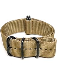 Watch: DaLuca Ballistic Nylon NATO Watch Strap - Sand (PVD Buckle) : 26mm - DaLuca