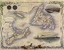 1800'S NOVA SCOTIA NEWFOUNDLAND HALIFAX MAP VINTAGE POSTER REPRO
