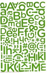 Martha Stewart Crafts Stickers, Peridot Glitter Alphabet